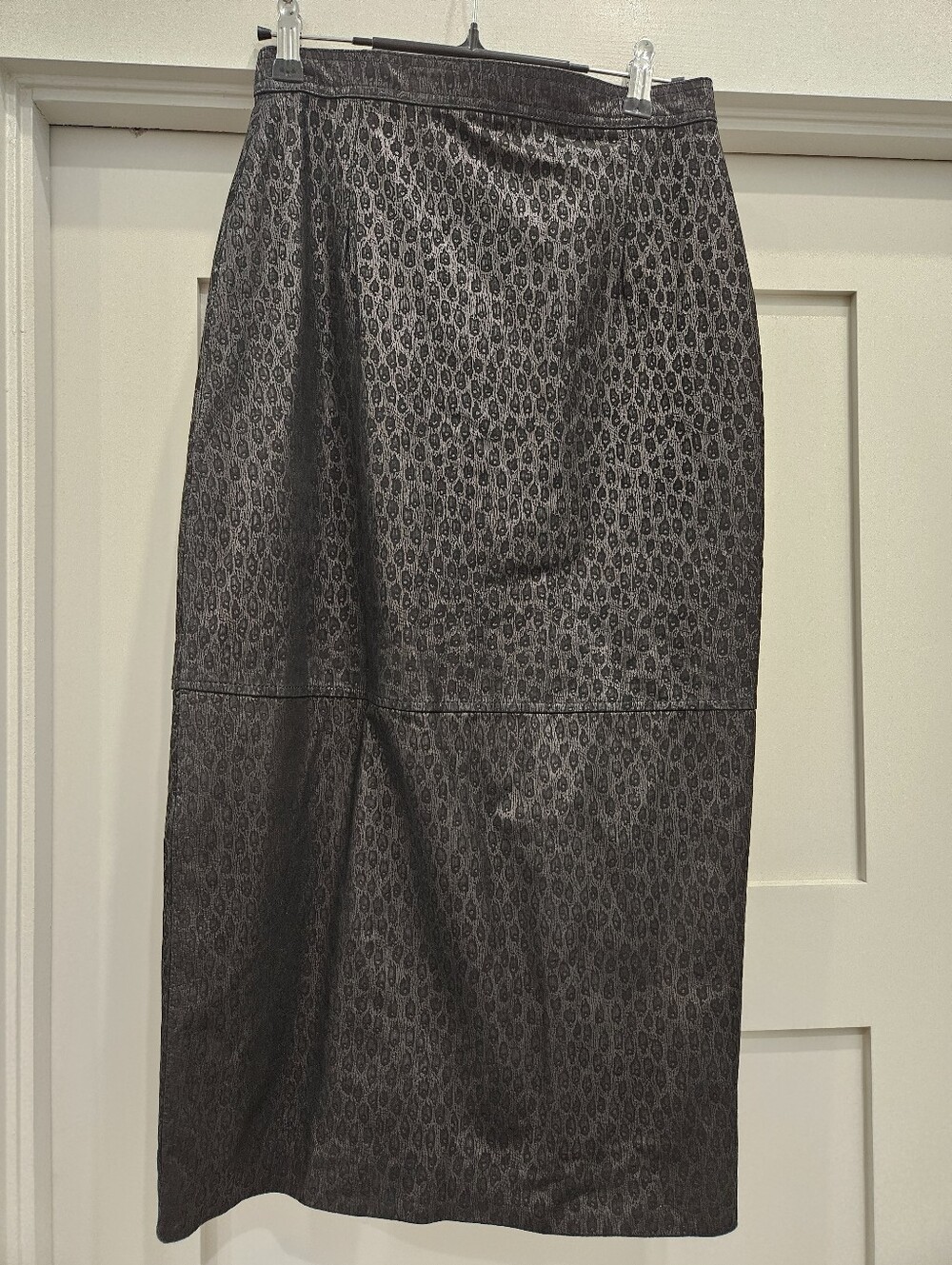 Sarah Taylor Genuine Leather Midi Pencil Skirt